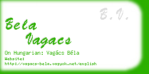 bela vagacs business card